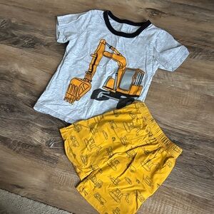 Popshion Kids Construction Pajama Set - Gray and Yellow 4